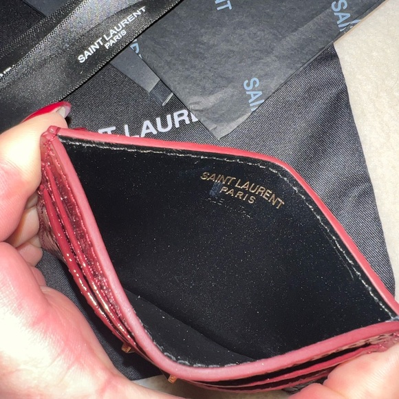 YSL burgundy card case - Picture 3 of 3